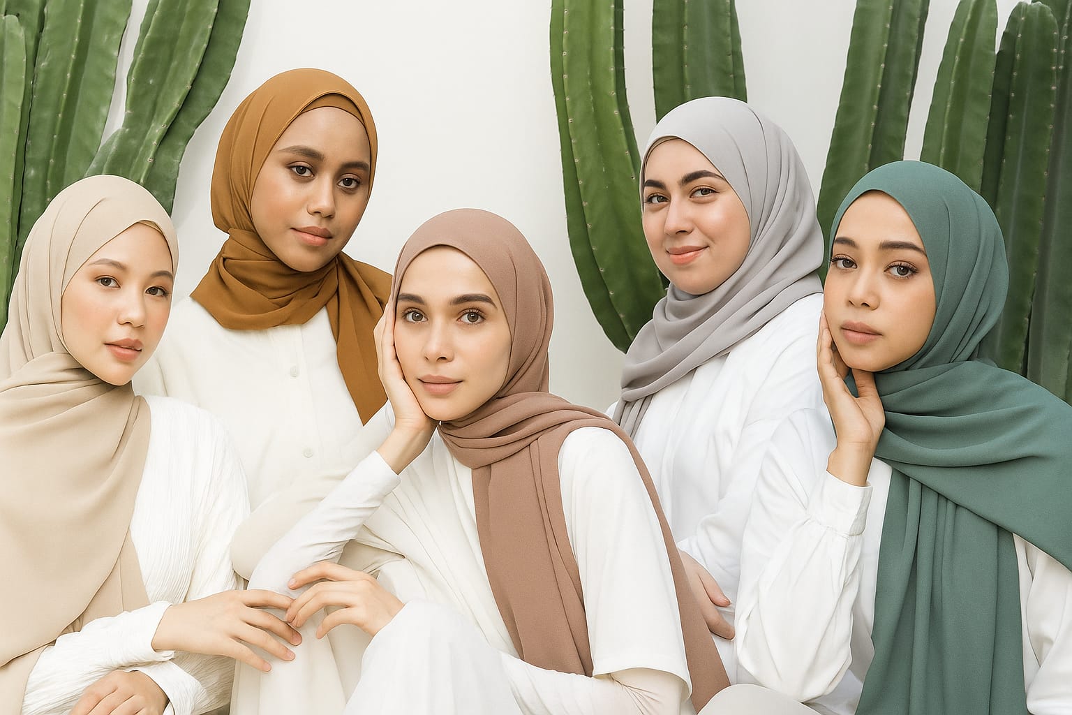 Model dengan hijab RAVQINA